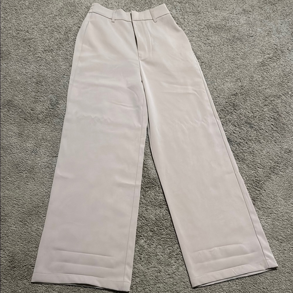 Chic Cream Wide-Leg Trousers